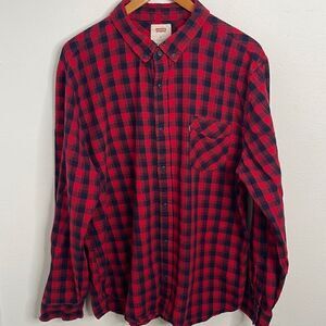 Levi’s classic button down cotton flannel shirt.  Size XXL